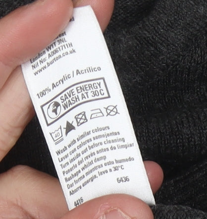 Burton Men's Black Acrylic V-Neck Pullover Jumper XS