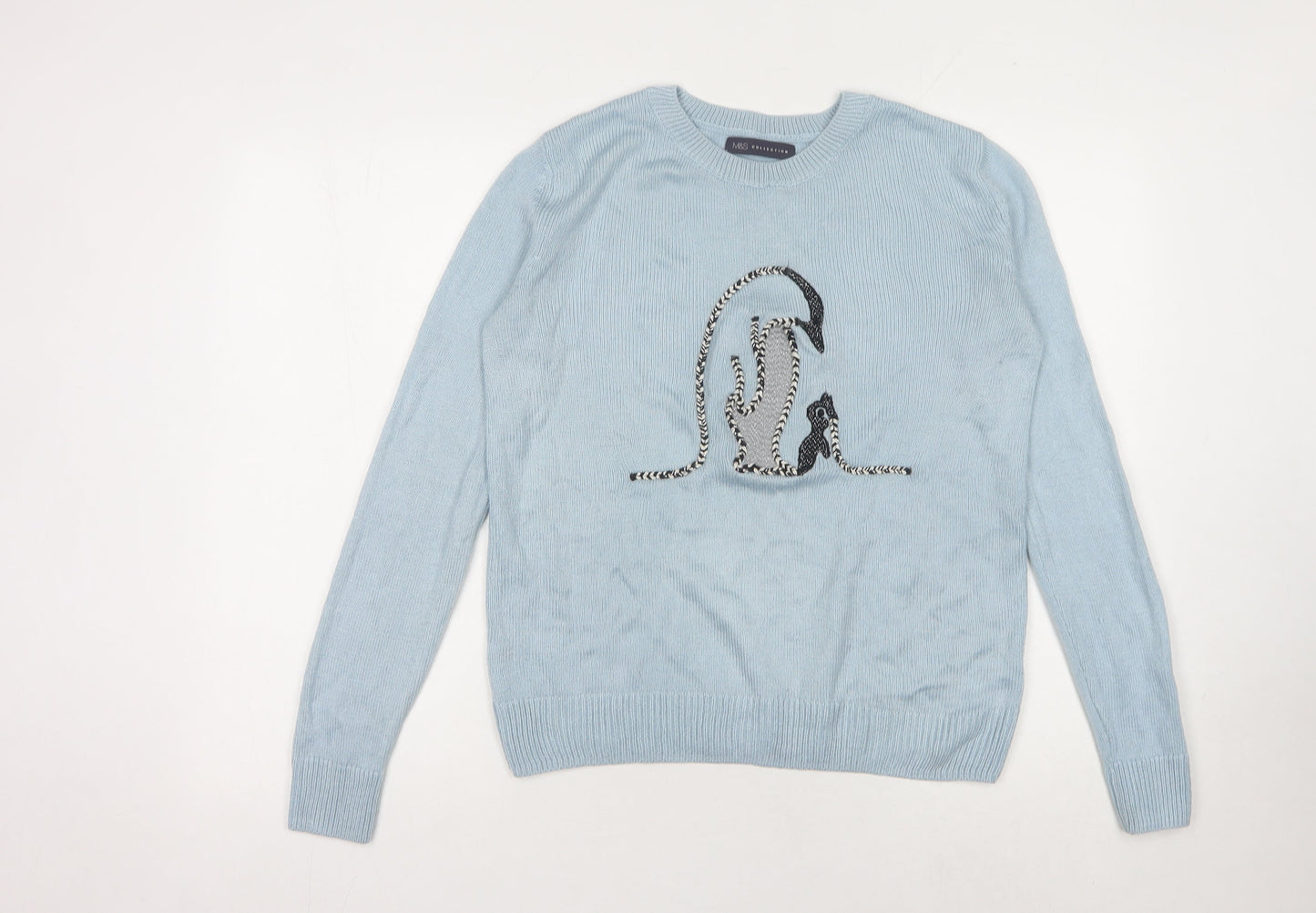 Womens UK Size S Marks and Spencer Blue Pullover Jumper