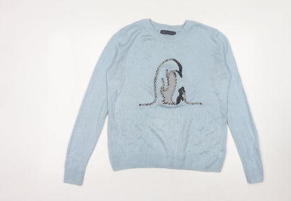 Womens UK Size S Marks and Spencer Blue Pullover Jumper