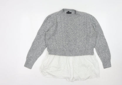 Womens UK Size 16 New Look Grey Pullover Jumper