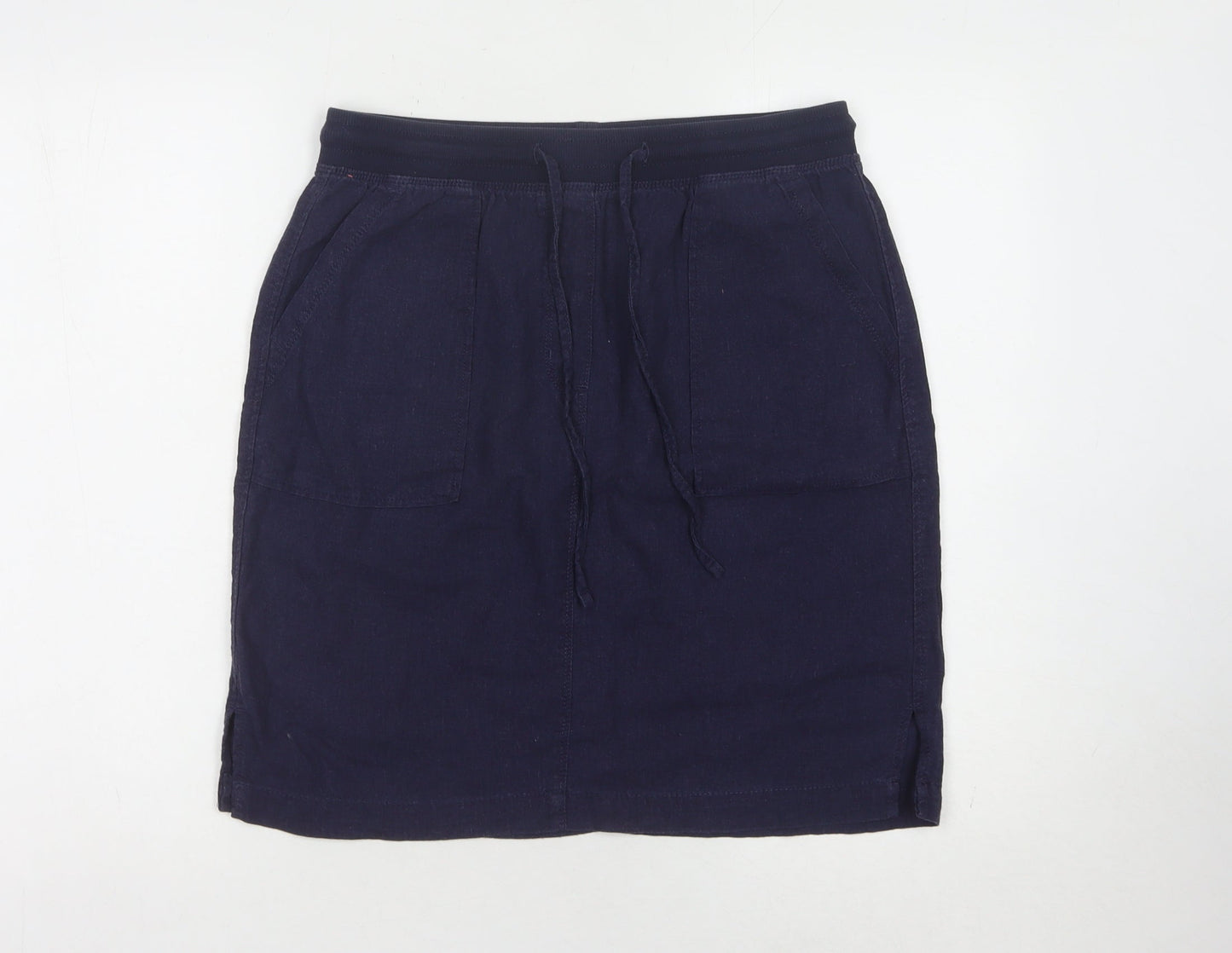 Marks and Spencer Women's Blue Linen Skirt Size 10