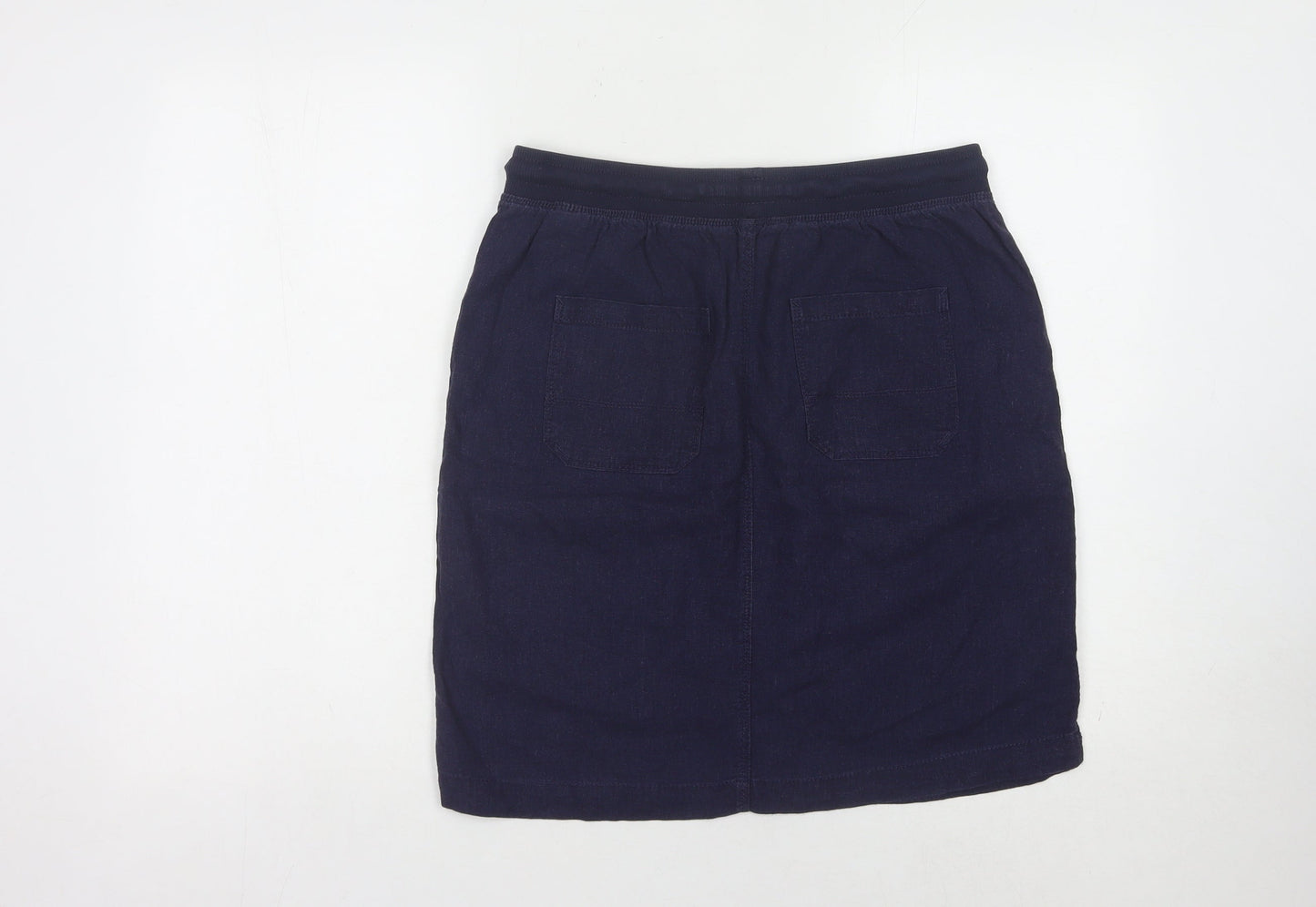Marks and Spencer Women's Blue Linen Skirt Size 10