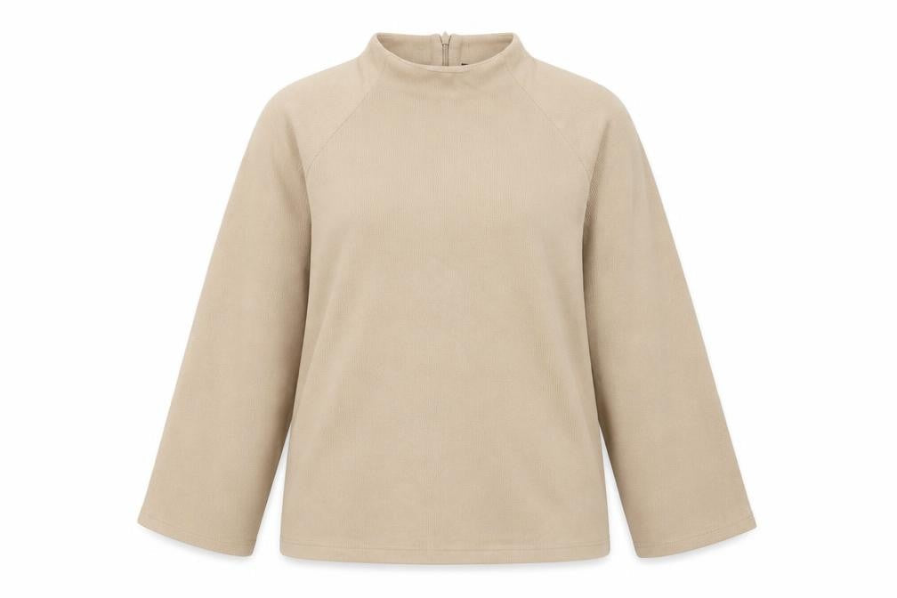 Marks and Spencer Women's Beige High Neck Jumper, Size 14