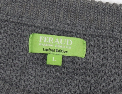 Feraud Women's Grey Knit Pullover Jumper Size L
