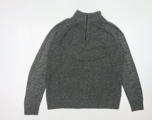 Burton Menswear Grey High Neck Pullover Jumper