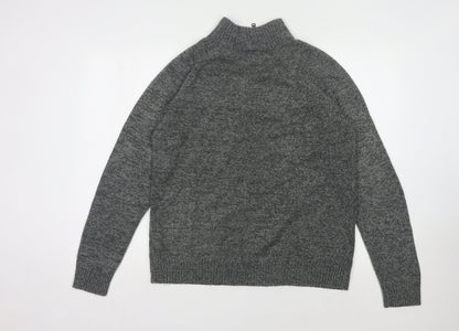 Burton Menswear Grey High Neck Pullover Jumper