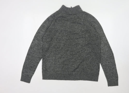 Burton Menswear Grey High Neck Pullover Jumper