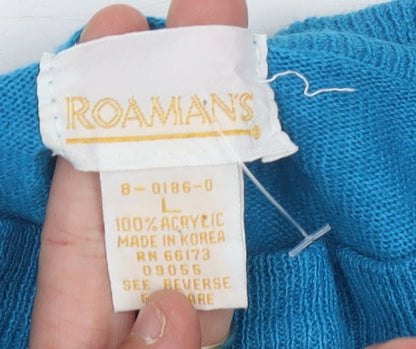 Roaman's Women's Blue Pullover Jumper L