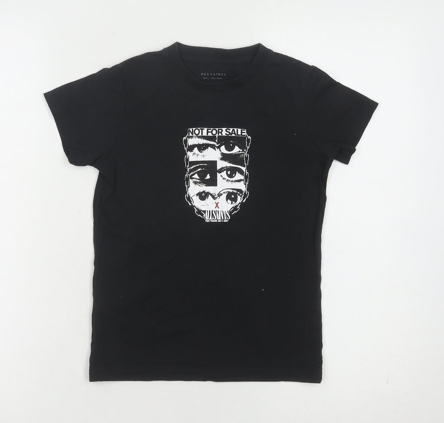AllSaints Unisex Black T-Shirt S Casual Wear