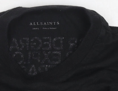 AllSaints Unisex Black T-Shirt S Casual Wear