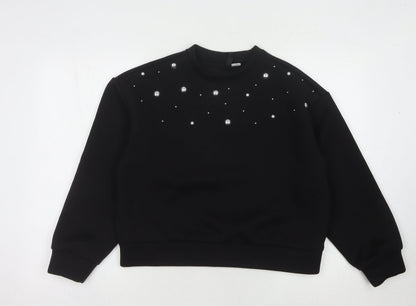 Womens UK Size M H&M Divided Black Pullover Sweatshirt