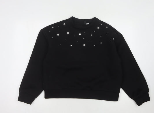 Womens UK Size M H&M Divided Black Pullover Sweatshirt