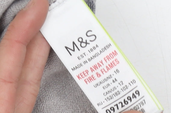 Womens UK Size 16 Marks and Spencer Grey Pullover Jumper