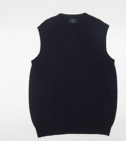 Atlantic Bay Men's Black Vest Jumper XL - Casual & Soft