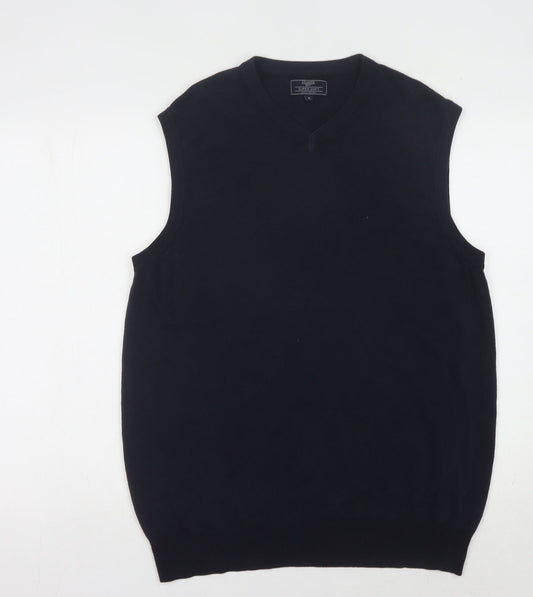 Atlantic Bay Men's Black Vest Jumper XL - Casual & Soft