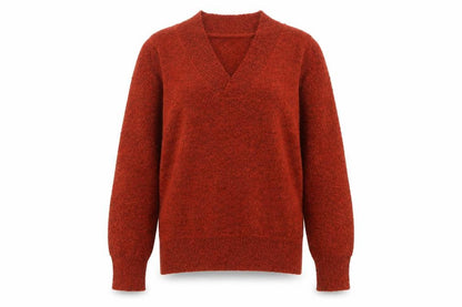 M&Co Women’s Red V-Neck Pullover Knit Jumper M