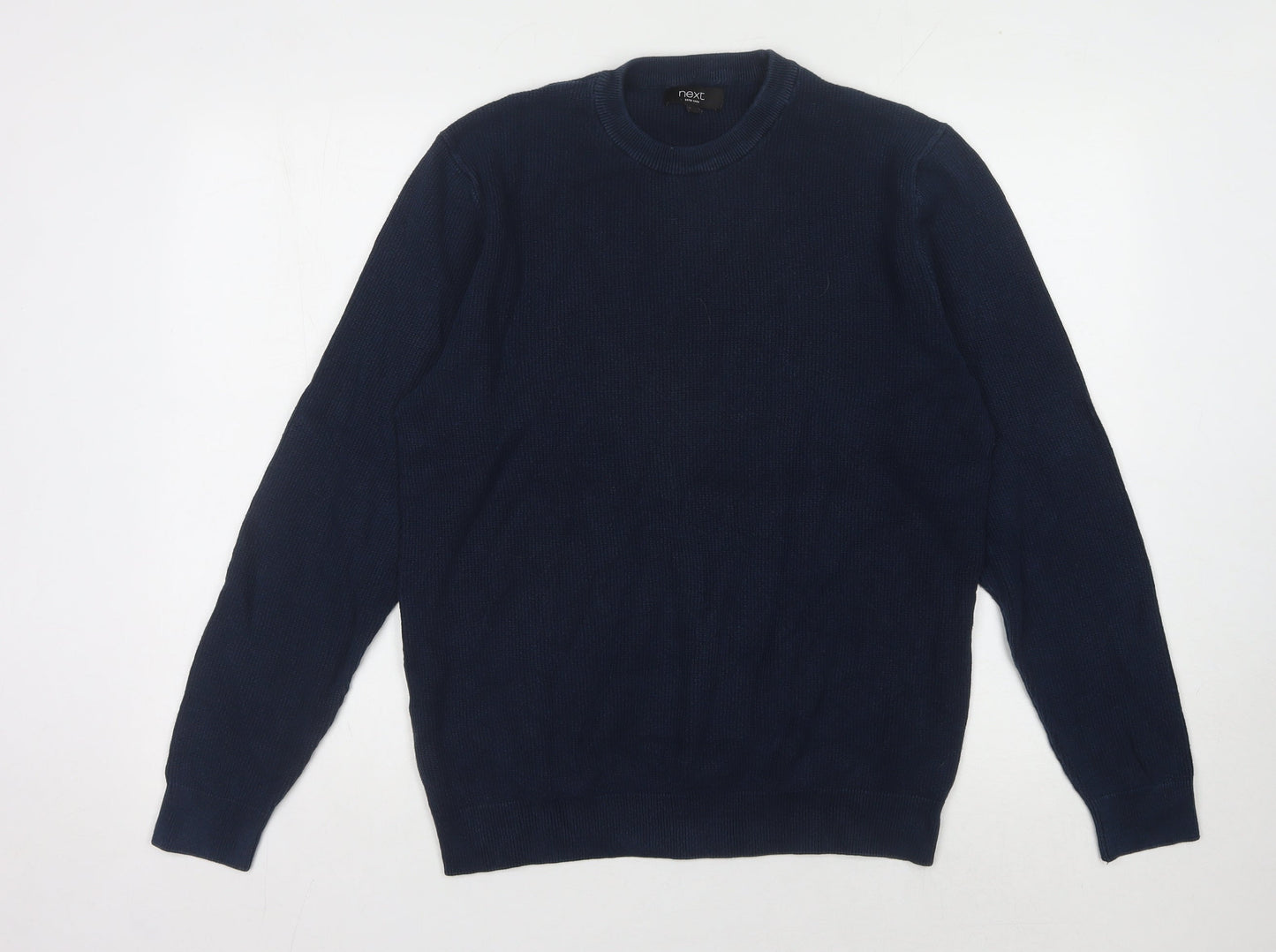 Next Men's Blue Crew Neck Pullover Jumper, L