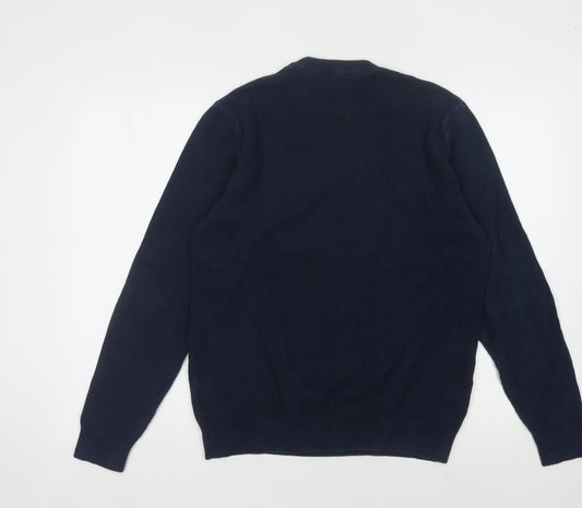 Next Men's Blue Crew Neck Pullover Jumper, L