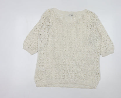Womens UK Size 12 NEXT Ivory Pullover Jumper