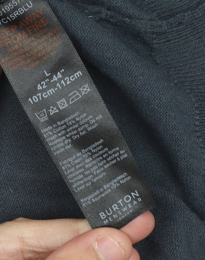 Burton Men's Blue Collared 1/4 Zip Jumper, L