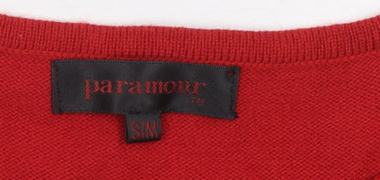 Womens UK Size S Paramour Red Pullover Jumper