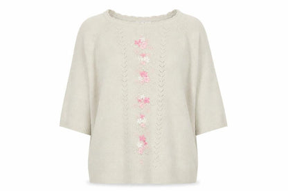 Berketex Women Beige 18-20 Floral Knit Jumper