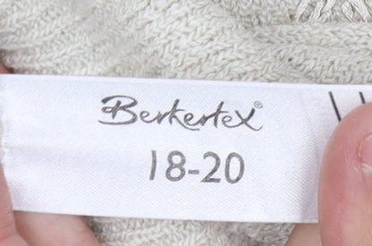 Berketer Women Beige 18-20 Floral Knit Jumper