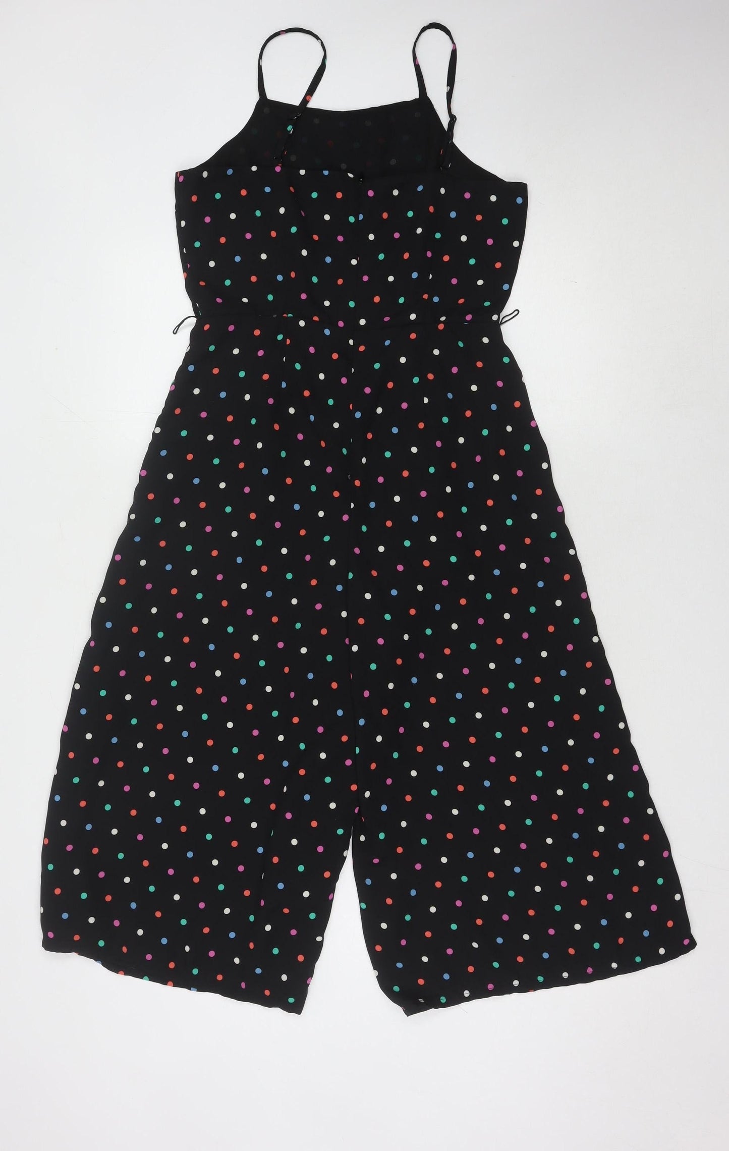 Oasis Women's Black Polka Dot Jumpsuit, Size 10, Sleeveless