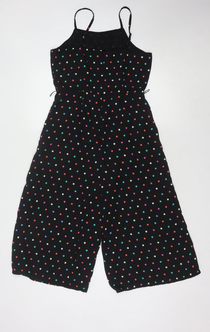 Oasis Women's Black Polka Dot Jumpsuit, Size 10, Sleeveless