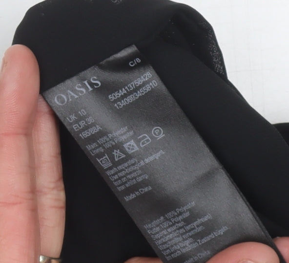 Oasis Women's Black Polka Dot Jumpsuit, Size 10, Sleeveless