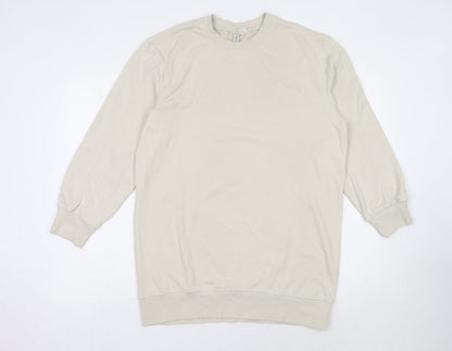 Womens UK Size XS H&M Divided Beige Pullover Sweatshirt