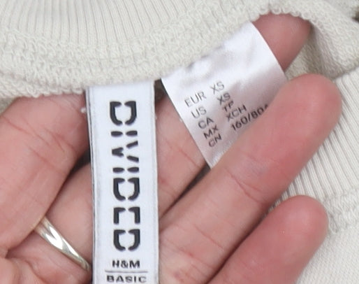 Womens UK Size XS H&M Divided Beige Pullover Sweatshirt
