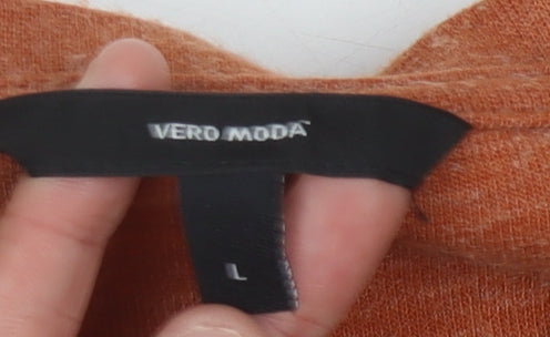 Womens UK Size L VERO MODA Orange Pullover Jumper
