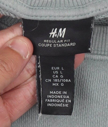 Unisex Adults UK Size 12 H&M Grey Pullover Sweatshirt