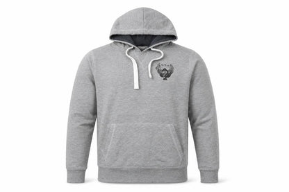 Bluespun Men's Grey Pullover Hoodie, Small, Logo Accent