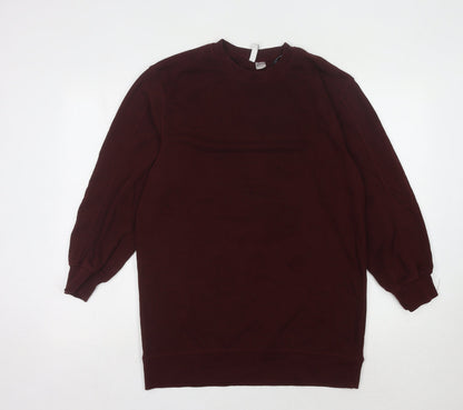 H&M Women’s Red XS Long Sleeve Crew Neck Dress