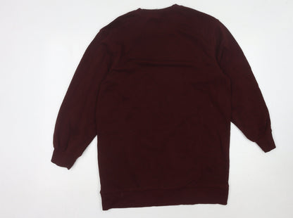 H&M Women’s Red XS Long Sleeve Crew Neck Dress