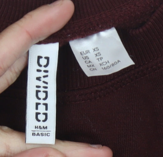 H&M Women’s Red XS Long Sleeve Crew Neck Dress