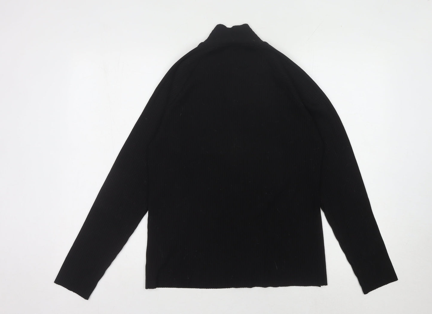 Womens UK Size 14 H&M Black Full Zip Jumper