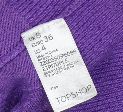 Womens UK Size 8 Topshop Purple Cardigan Jumper