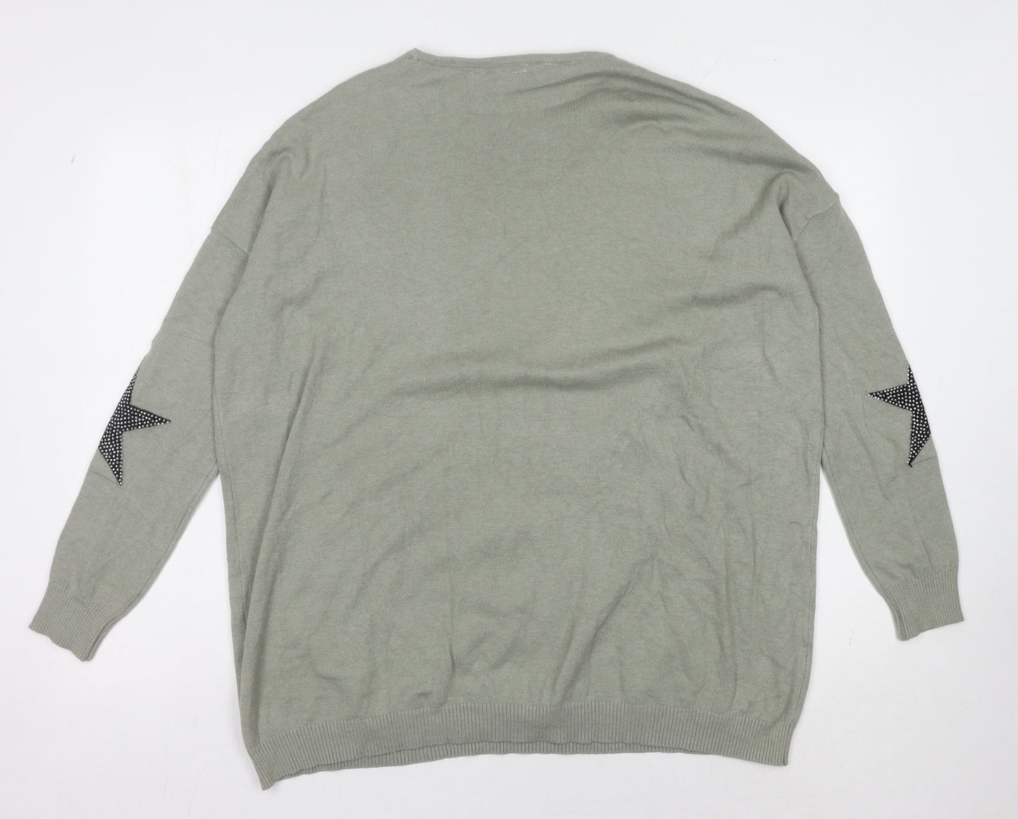 Elan Women's Grey Star Pullover Jumper, One Size