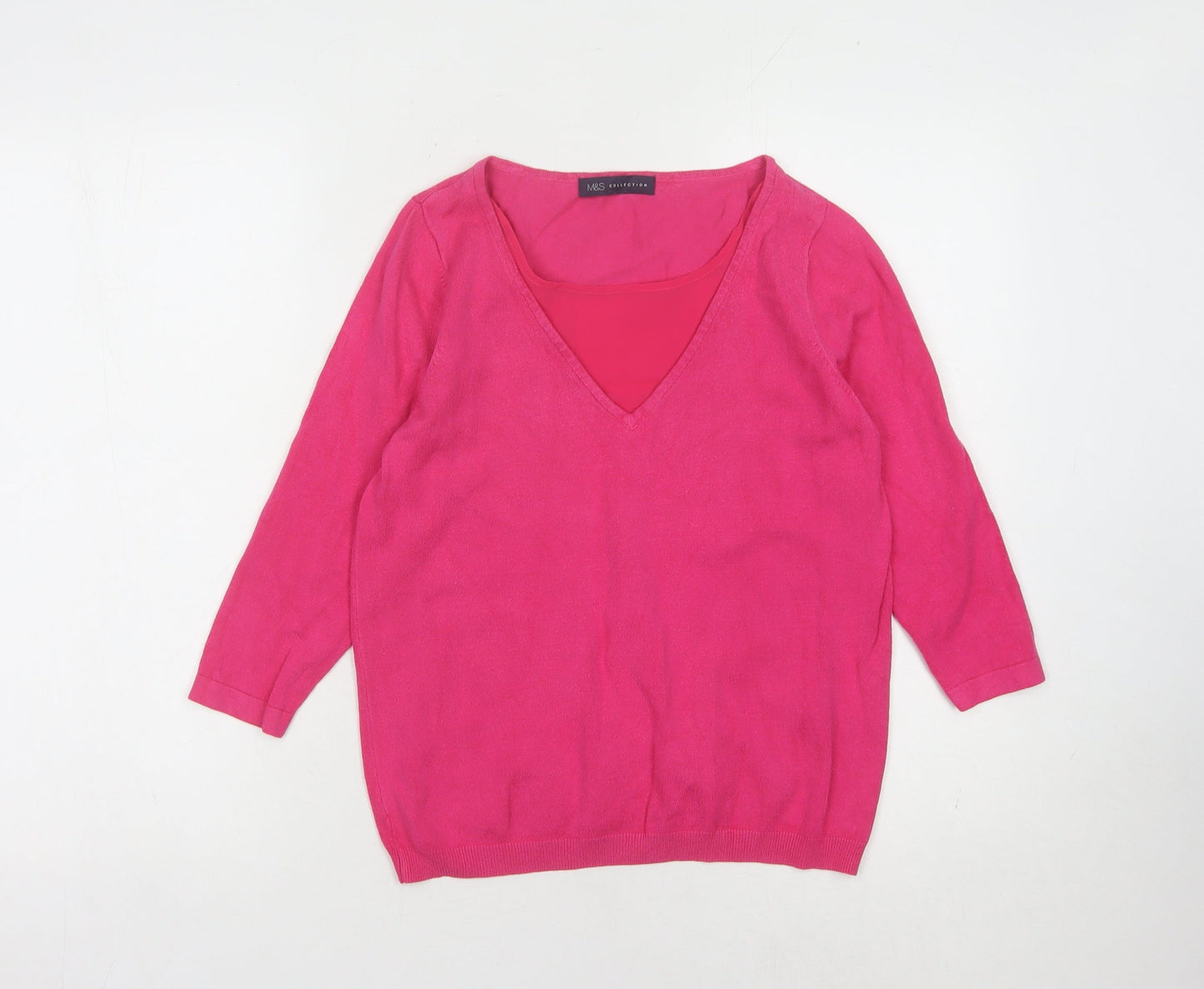Womens UK Size 8 Marks and Spencer Pink Pullover Jumper