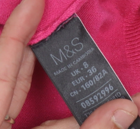 Womens UK Size 8 Marks and Spencer Pink Pullover Jumper