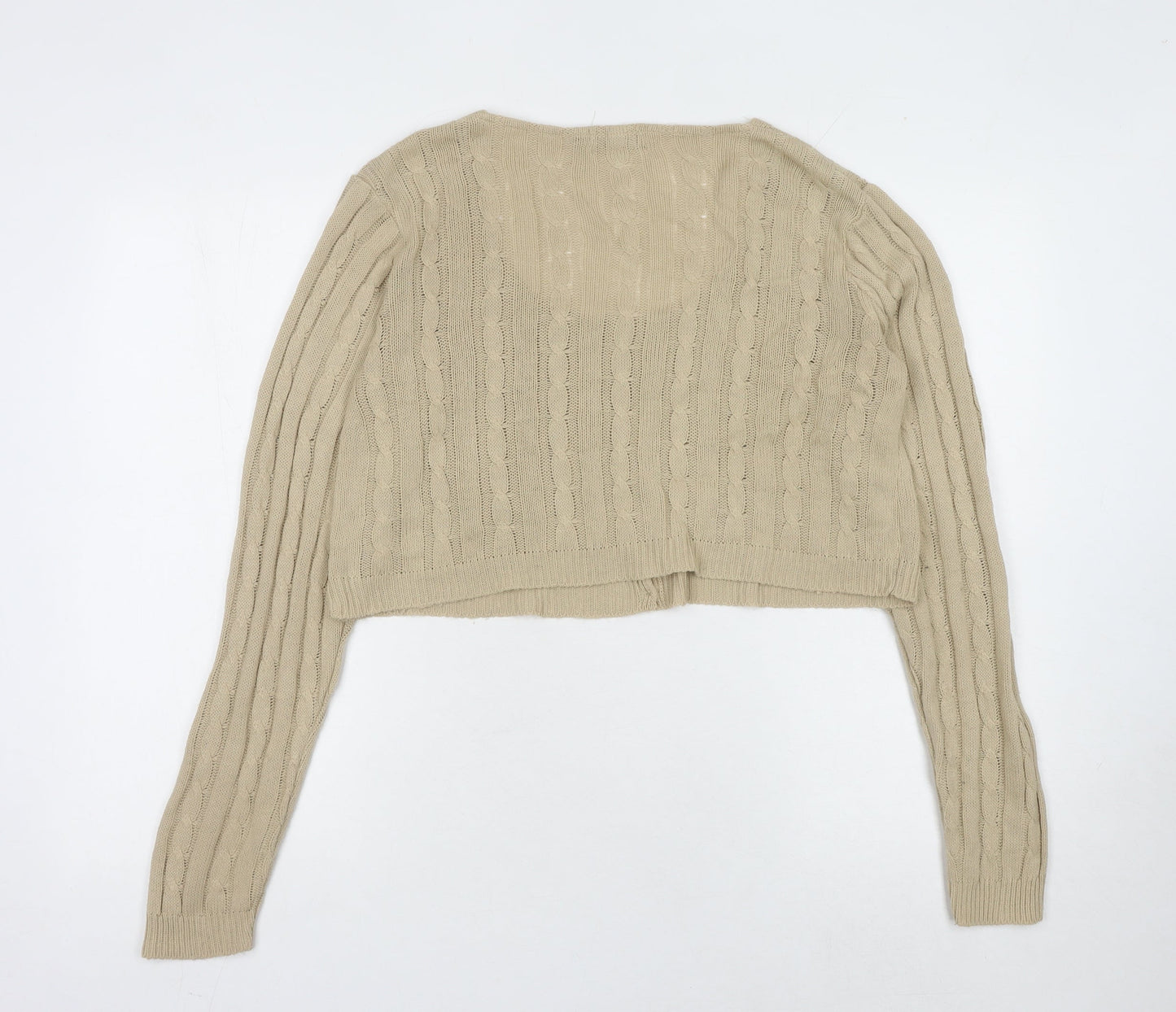 Womens UK Size M PRETTYLITTLETHING Beige Cardigan Jumper