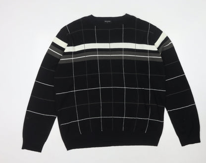 Urban Spirit Men's Black Check Pullover Jumper L