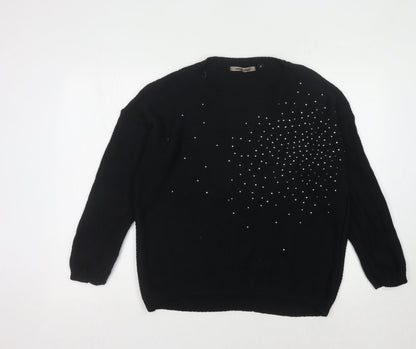 Womens UK Size M New Look Black Pullover Jumper