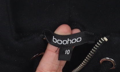 Boohoo Women’s Black Full Zip Hoodie Size 10