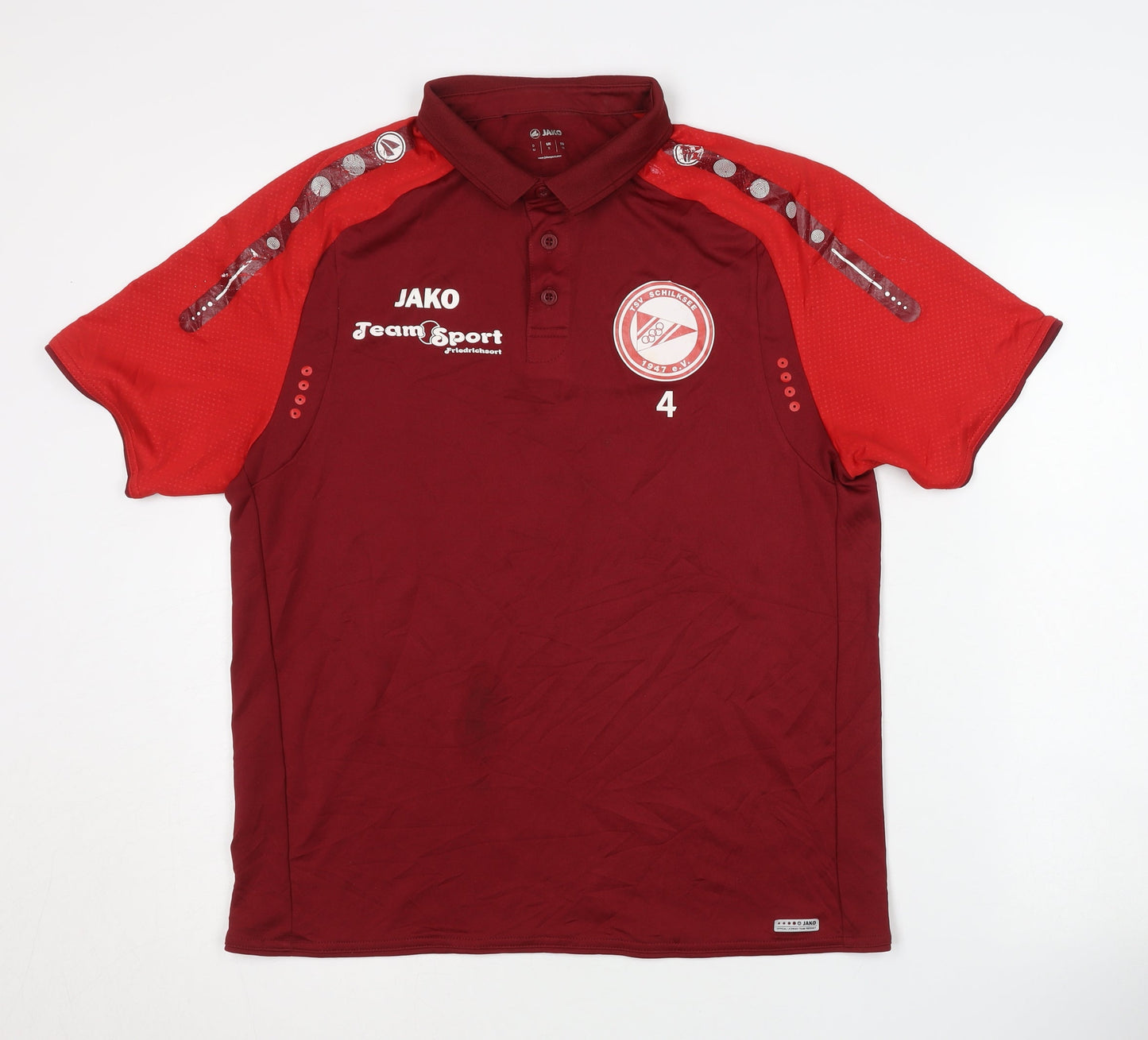JAKO Men's Red Polo Medium Football Jersey