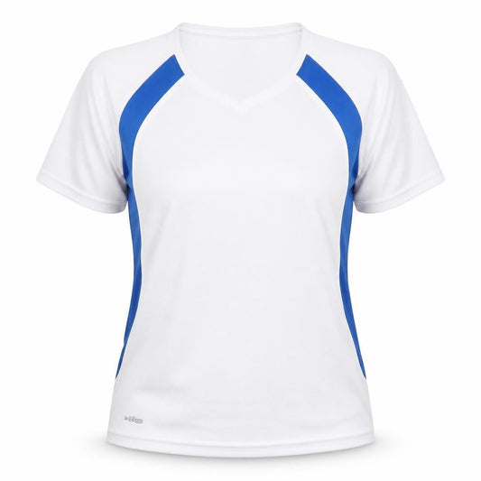 DEE Women's White Blue Running T-Shirt, Size S