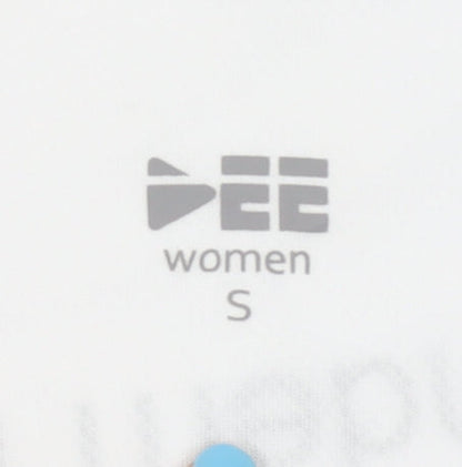 DEE Women's White Blue Running T-Shirt, Size S